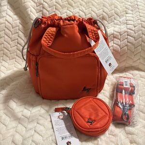 Lug Ditty Tote Bag- Orange w/ matching crossbody strap & Lug coin pouch NWT